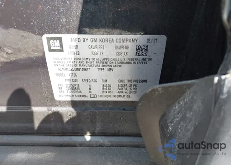 2021 Buick Encore Gx Awd Essence from USA, damaged, VIN KL4MMGSL4MB149697